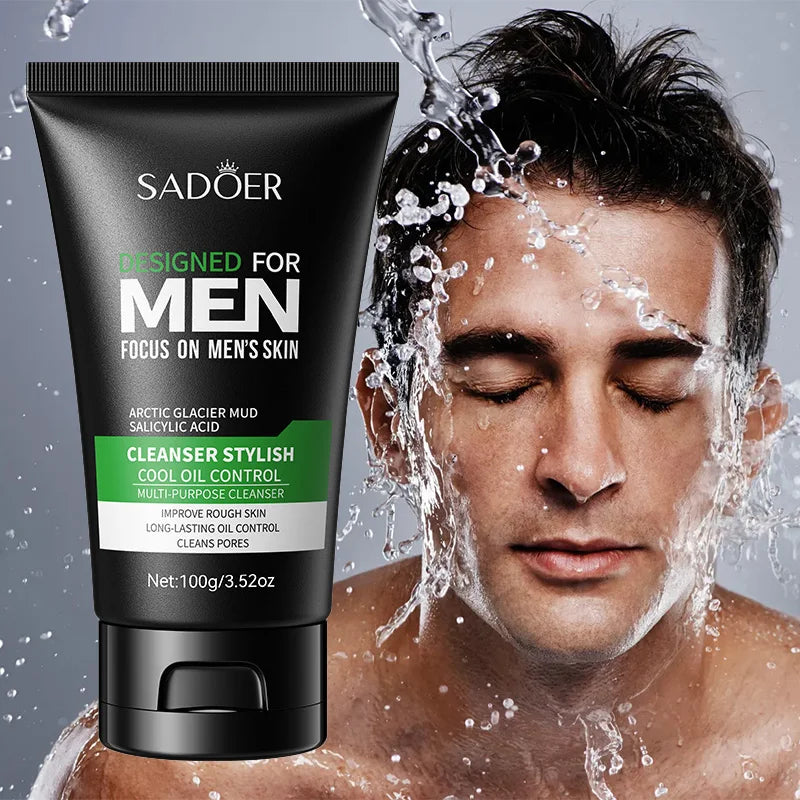 Deep Cleansing Facial Wash - Oil Control & Blackhead Removal for Men