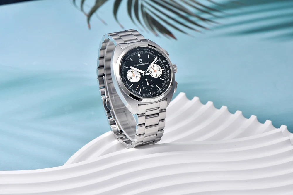 Luxury Chronograph Watch - Sapphire Crystal Quartz Timepiece