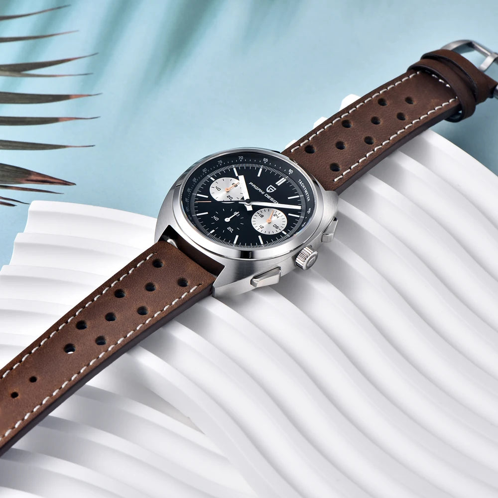 Luxury Chronograph Watch - Sapphire Crystal Quartz Timepiece