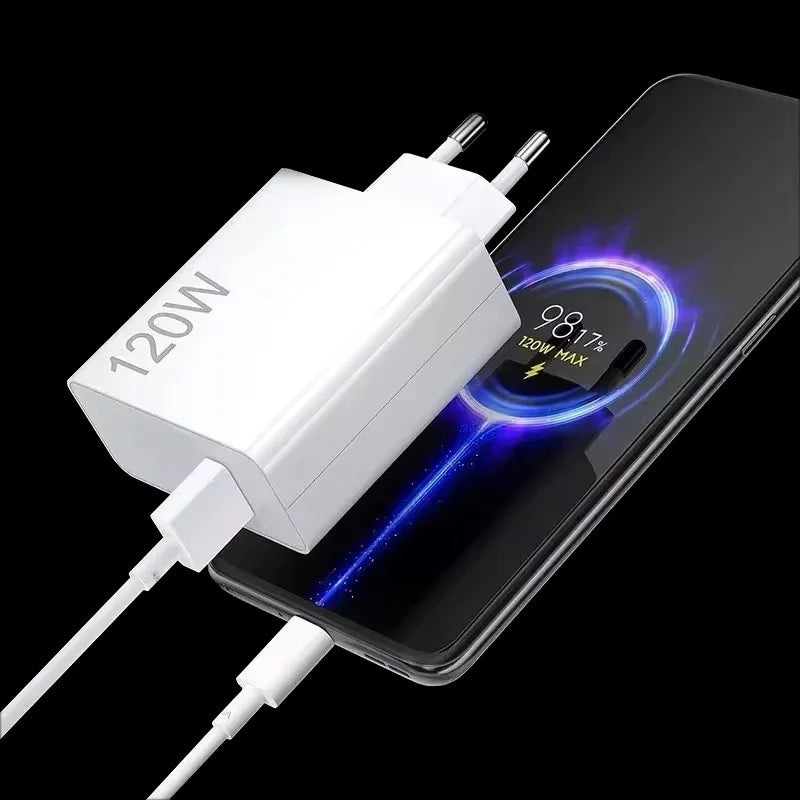 120W Turbo Fast Charger with 6A USB-C Cable