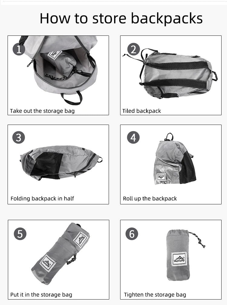 18L Ultralight Foldable Backpack - Packable Travel Daypack