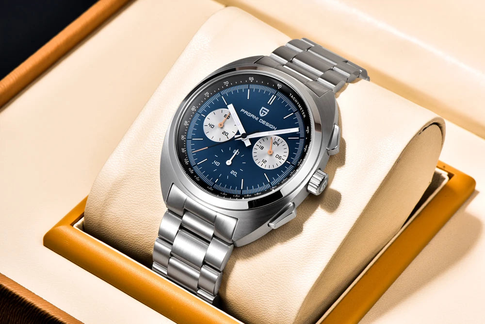 Luxury Chronograph Watch - Sapphire Crystal Quartz Timepiece