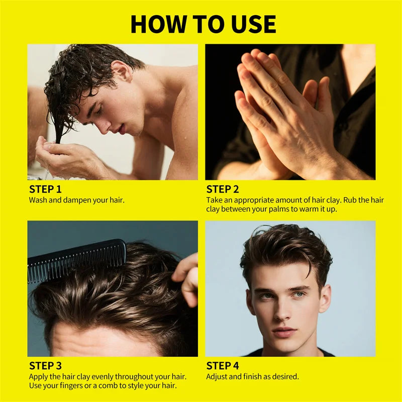 Professional Hair Clay - Strong Hold Styling Wax for Men