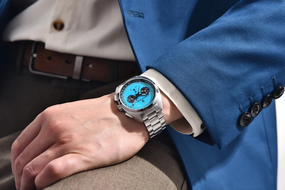 Luxury Chronograph Watch - Sapphire Crystal Quartz Timepiece