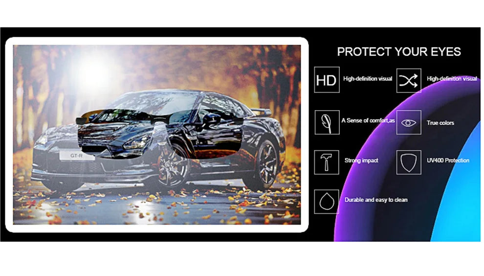 Polarized Square Sunglasses - UV400 Protection Driving Eyewear