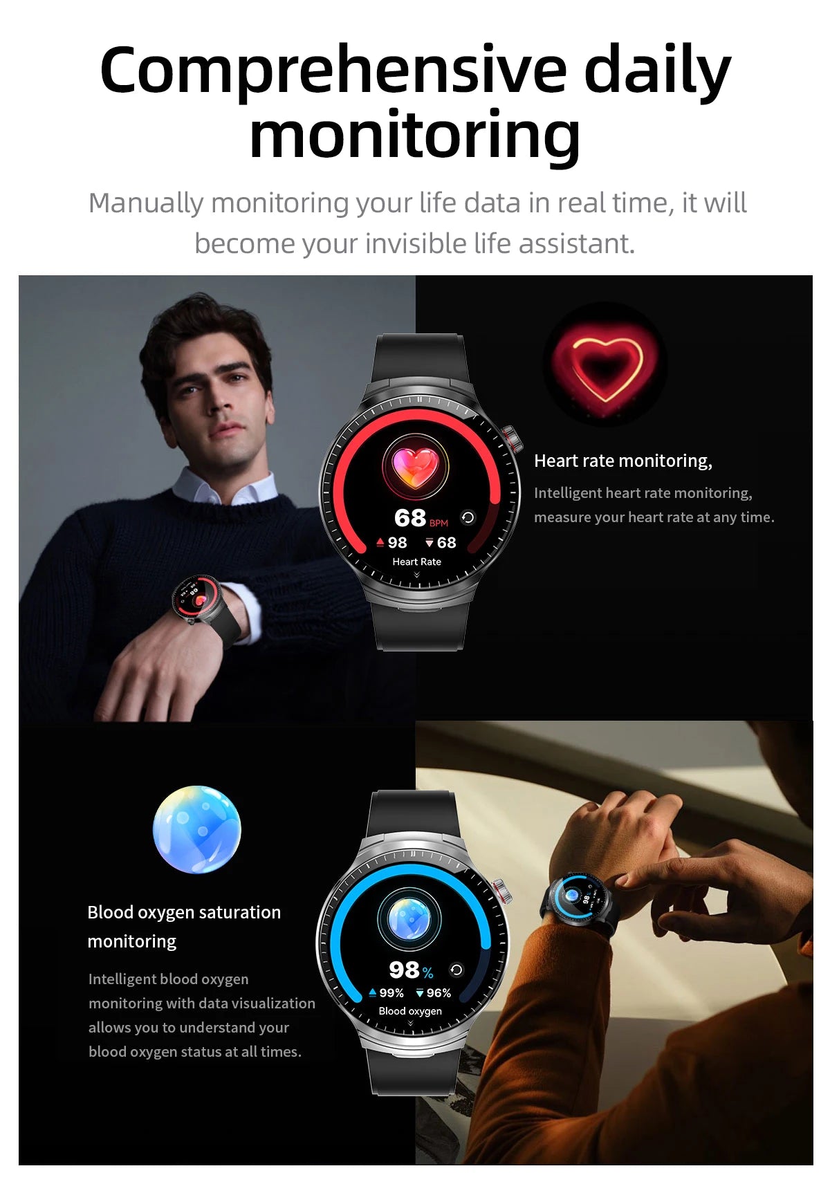 2-in-1 Smart Watch with Wireless Earbuds - Bluetooth Call & Health Monitor