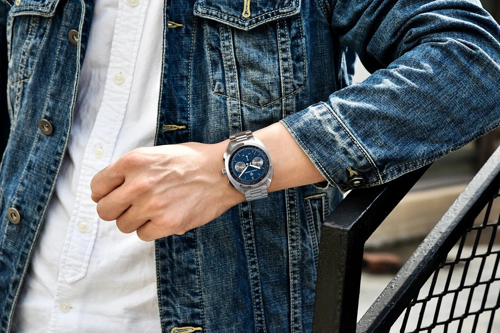 Luxury Chronograph Watch - Sapphire Crystal Quartz Timepiece