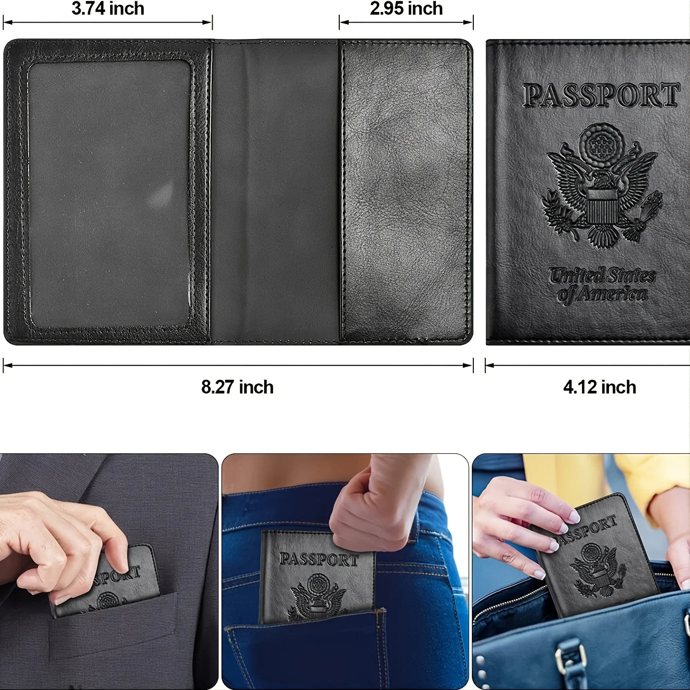 RFID Blocking Passport Holder - Premium Leather Travel Wallet