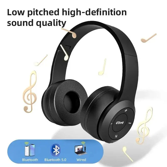 P47 Wireless Bluetooth 5.0 Headphones - Foldable Sports Gaming Headset