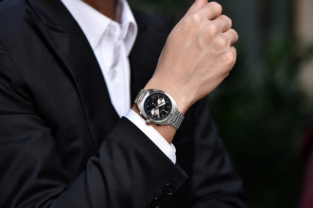 Luxury Chronograph Watch - Sapphire Crystal Quartz Timepiece