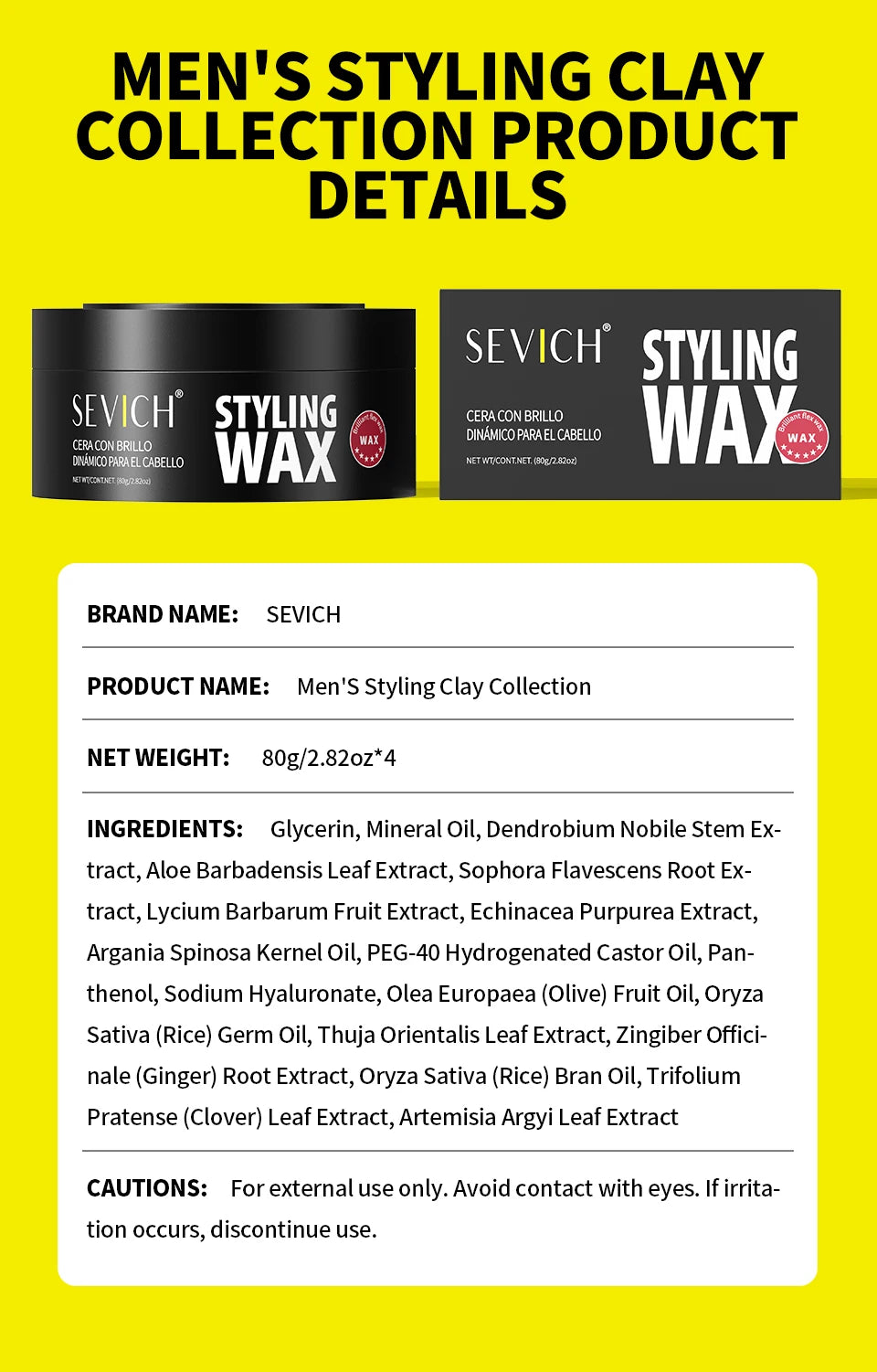 Professional Hair Clay - Strong Hold Styling Wax for Men