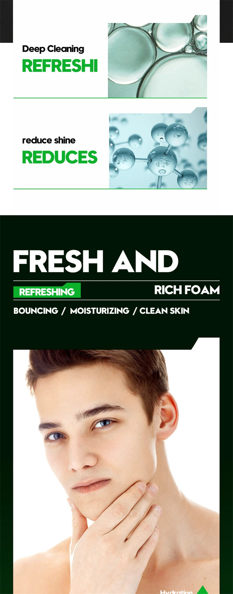 Deep Cleansing Facial Wash - Oil Control & Blackhead Removal for Men