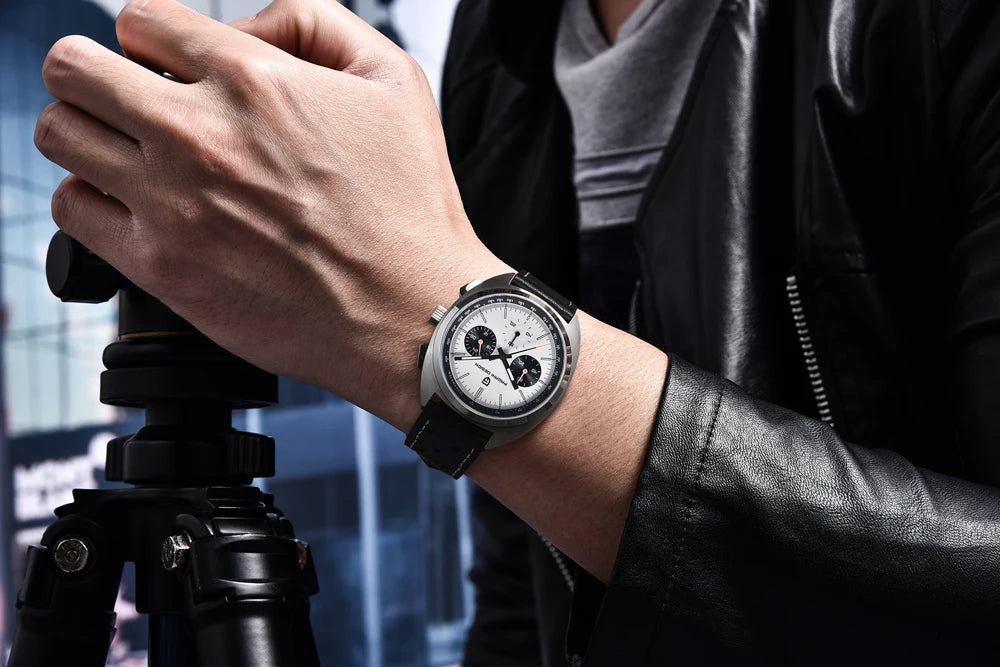 Luxury Chronograph Watch - Sapphire Crystal Quartz Timepiece