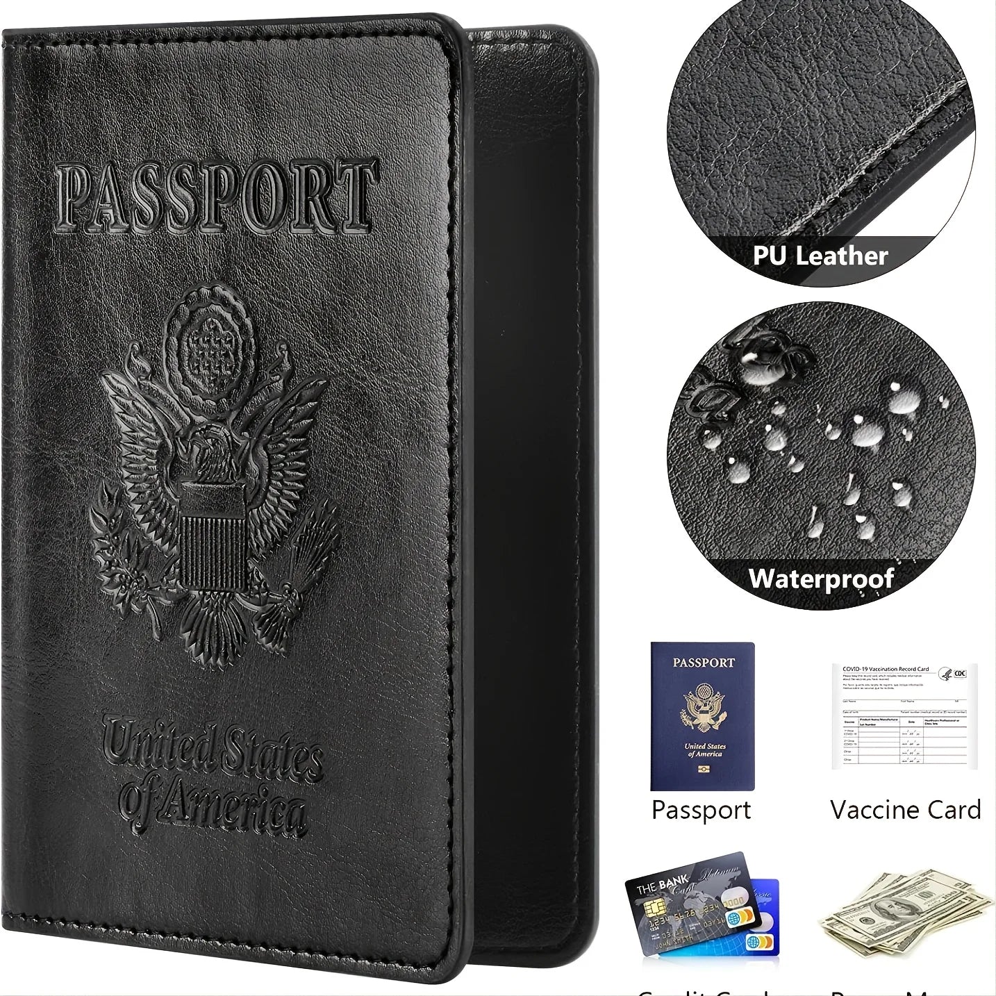 RFID Blocking Passport Holder - Premium Leather Travel Wallet