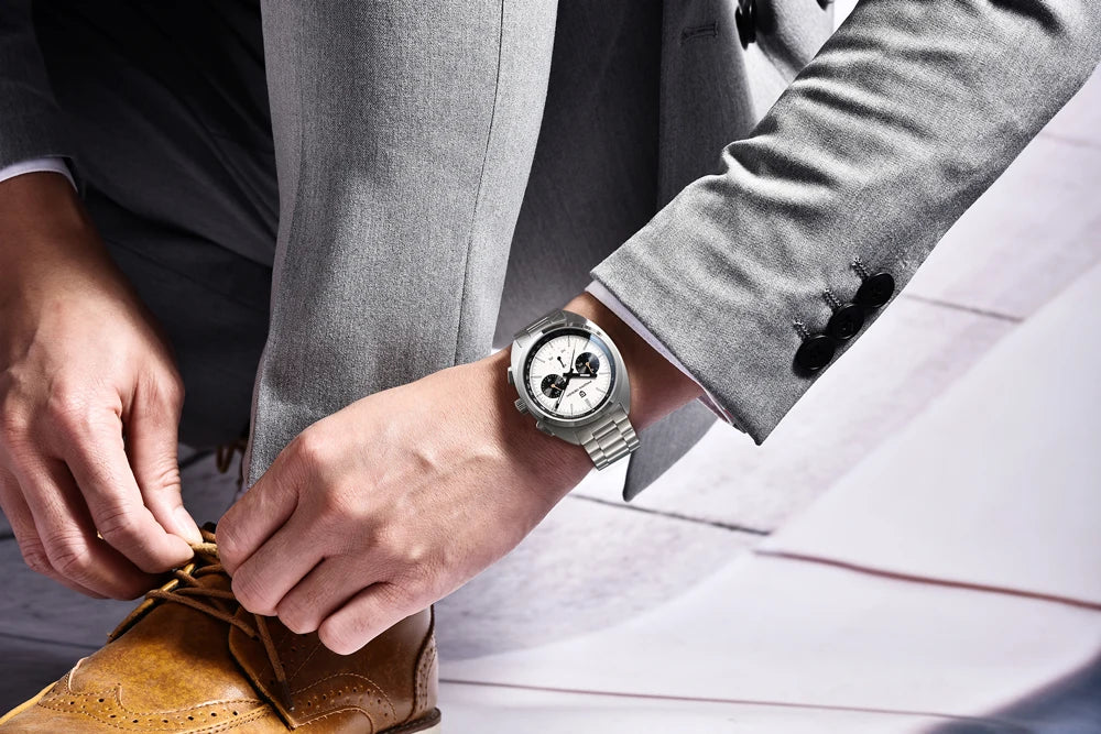 Luxury Chronograph Watch - Sapphire Crystal Quartz Timepiece