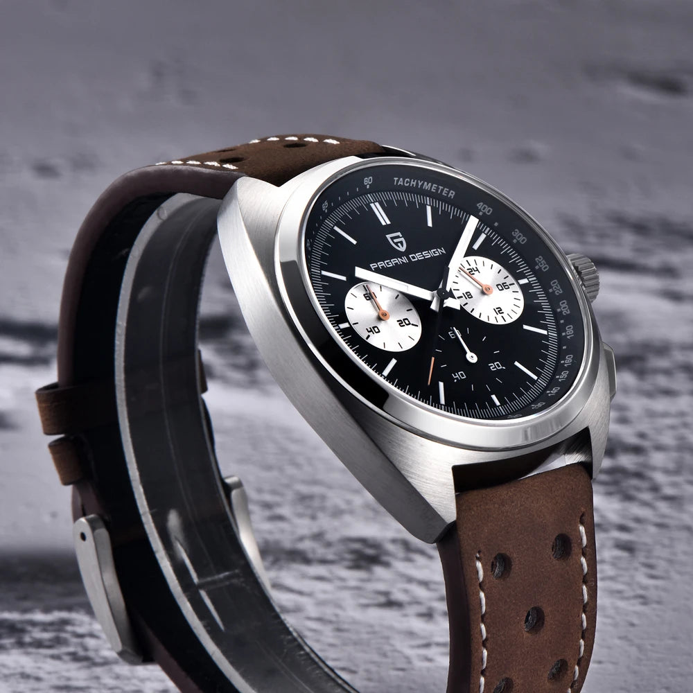 Luxury Chronograph Watch - Sapphire Crystal Quartz Timepiece