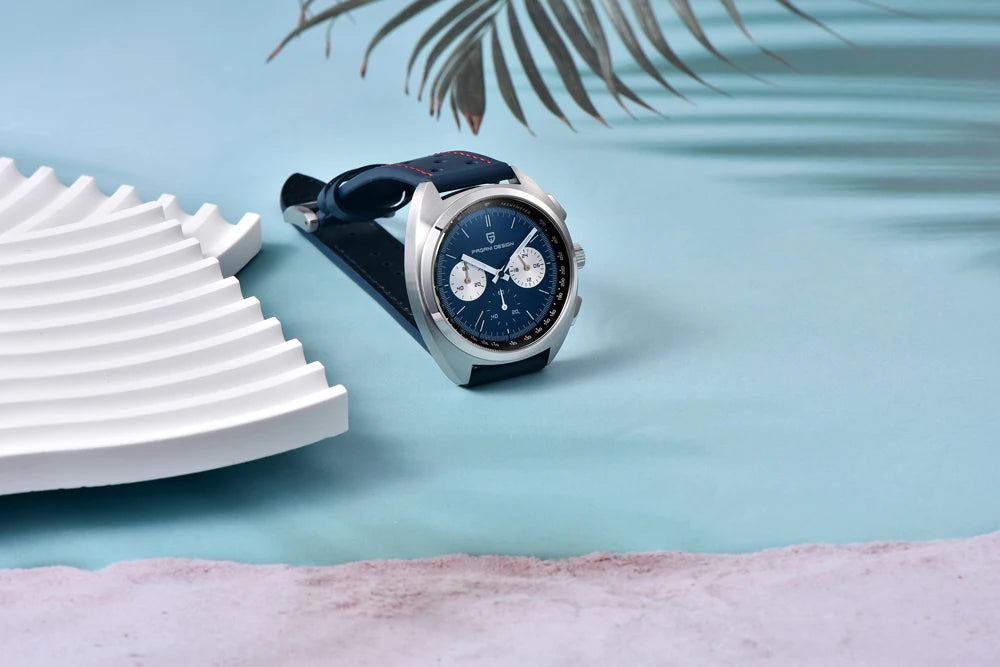 Luxury Chronograph Watch - Sapphire Crystal Quartz Timepiece