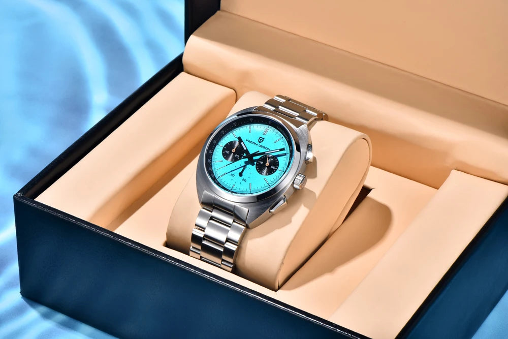 Luxury Chronograph Watch - Sapphire Crystal Quartz Timepiece