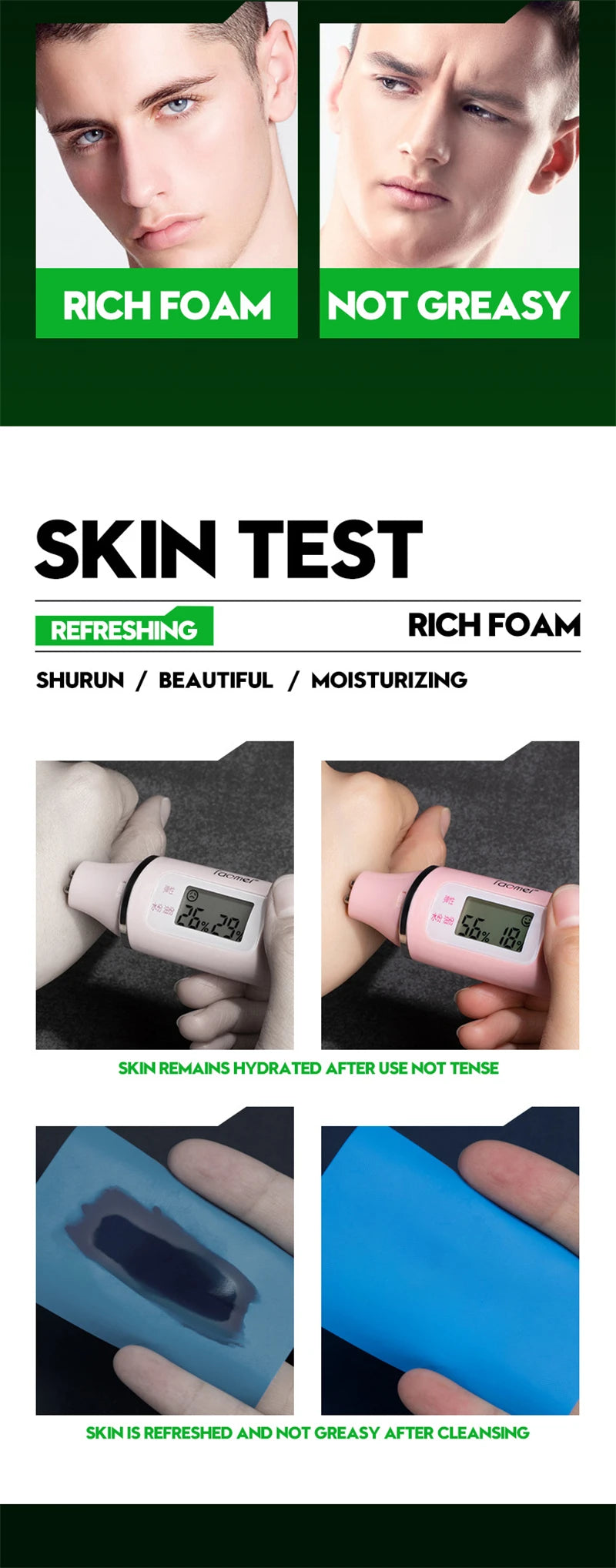 Deep Cleansing Facial Wash - Oil Control & Blackhead Removal for Men