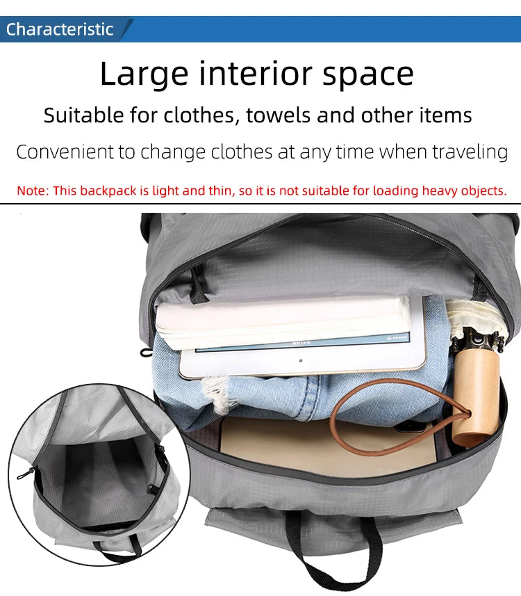 18L Ultralight Foldable Backpack - Packable Travel Daypack
