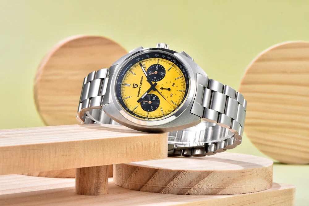 Luxury Chronograph Watch - Sapphire Crystal Quartz Timepiece