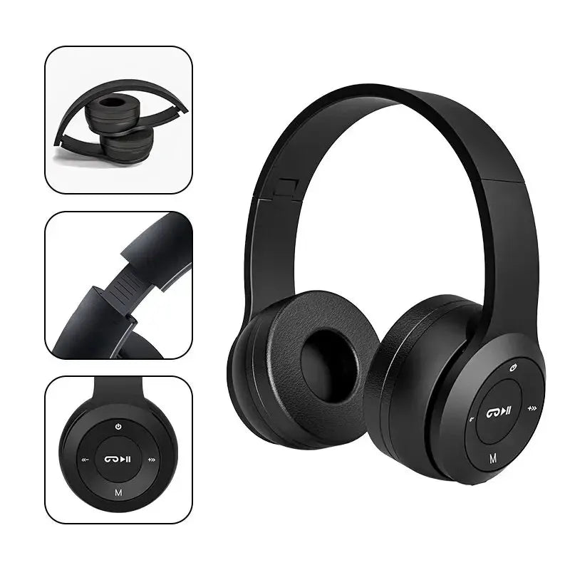 P47 Wireless Bluetooth 5.0 Headphones - Foldable Sports Gaming Headset