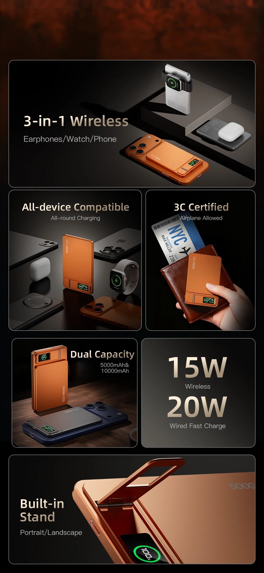 MagSafe Power Bank 10000mAh - Wireless Fast Charging for iPhone