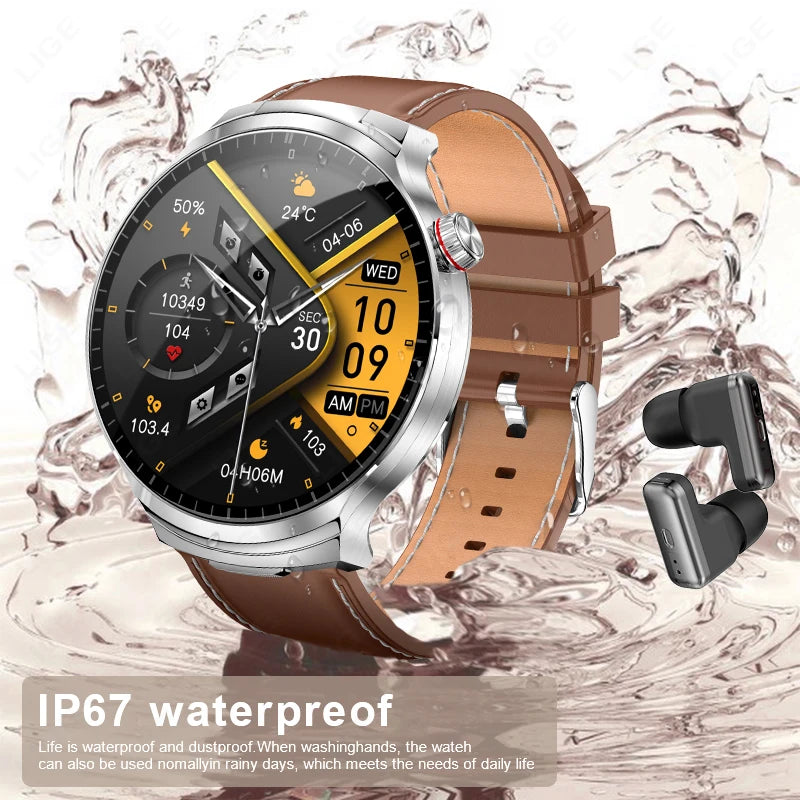 2-in-1 Smart Watch with Wireless Earbuds - Bluetooth Call & Health Monitor